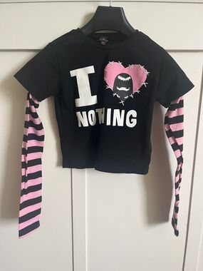 DOLLS KILL X EMILY THE STRANGE DBLE SLV TEE XXS